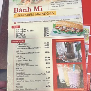 Banh Mi Menu!