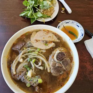 Pork hock and pork blood cake.