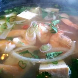 Shrimp Pho with added Tofu