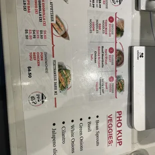 menu