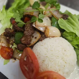 Shaking Beef with white rice