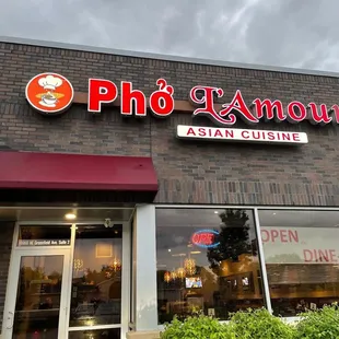 the front of the restaurant