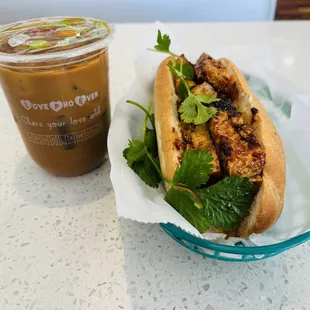 Ca Phê Sữa Đá and Bánh Mì Tofu