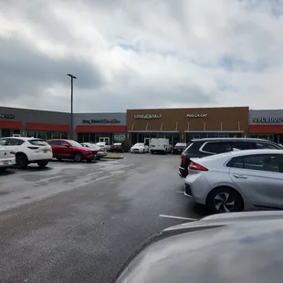 Parking lot. Lots of food choices nearby