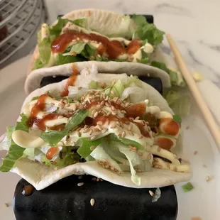 Bulgogi Tacos. Spicy good