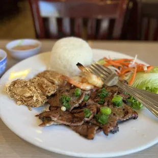 a plate of food on a table