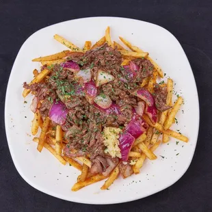 Cajun fries with saute' ribeye
