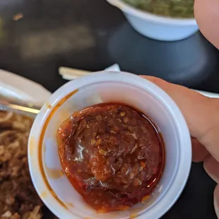 Slightly spicy mango pickle for the chicken barani