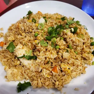 Spicy chicken fried rice and veggies