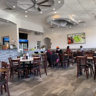 the dining area of a restaurant