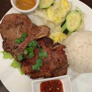 Grilled Pork Chops Plate