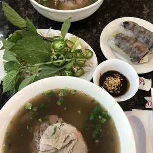 pho with rare steak and brisket