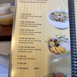 Menu with new prices (as of May 2023)