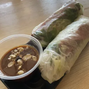 Grilled pork spring roll