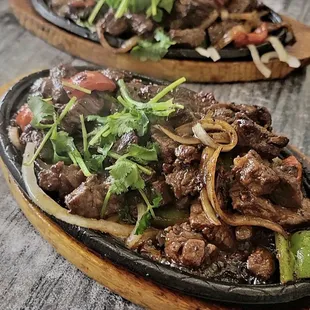 Sizzling diced steak with rice --- one for me and another for coparent. This was lunch.