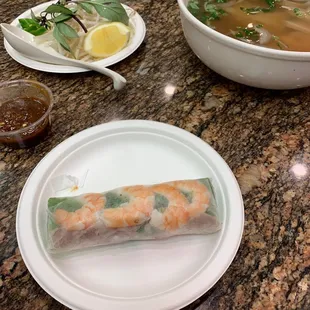 Spring Rolls filled with shrimp and pork not like other places.