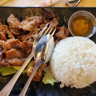 Charboiled Beef With Rice