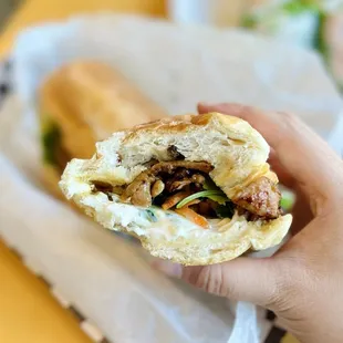 Charbroiled chicken banh mi