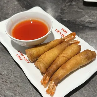 A2. Crispy Egg Rolls with shrimp