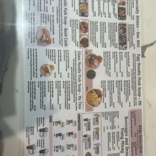 Food menu