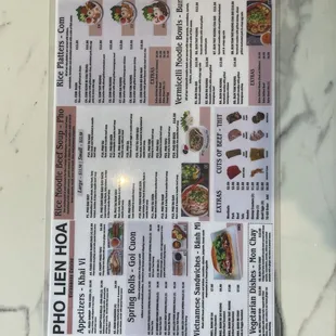 the menu