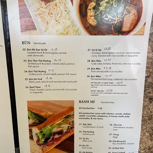 Menu part 3 as of 6/9/2021