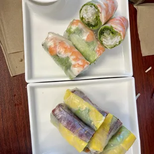 Gỏi cuốn, bò bía, bún bò