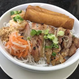 Vermicelli I've never had it come without veggies? It was okay egg rolls weren't the greatest and only two small shrimps