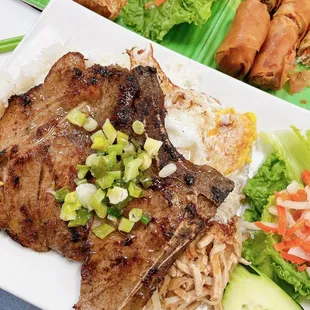 Pork chop rice plate