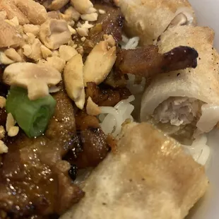 Close up of the combination noodle bowl.