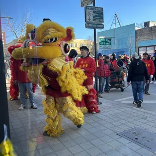 Lunar New Year celebration on Argyle Street. It&apos;s right outside of this restaurant!