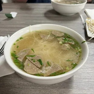 Pho with meatballs