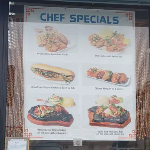 Chef's specials as of 1-15-22