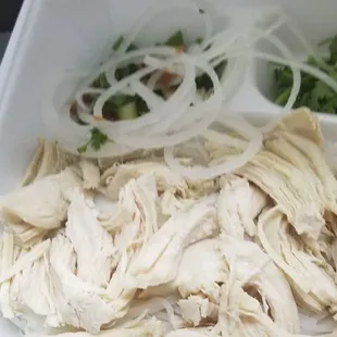 Ordered Pho Ga with a little side of black hair!