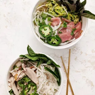 Top: Pho Tai, Bottom: Pho Ga