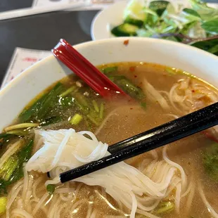 Noodles sucked. All stuck together and broken