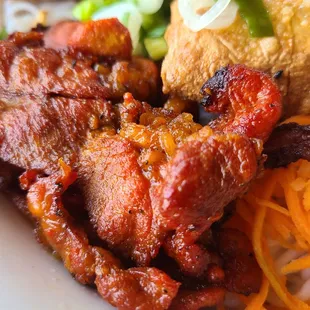 a plate of meat and vegetables