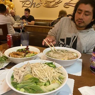 Veggie pho with chicken broth
