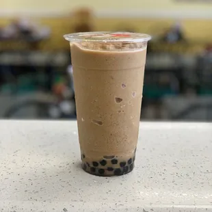 Frozen coffee with boba