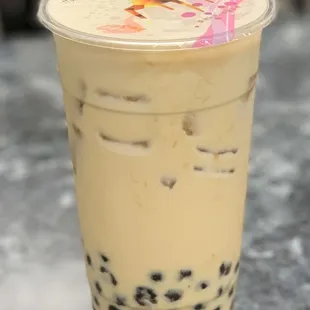 Honey Oolong milk tea with boba