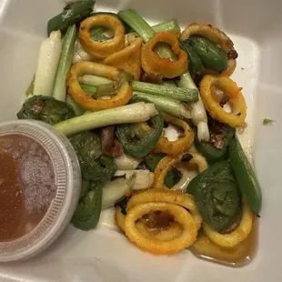 142. Salted and peppered calamari