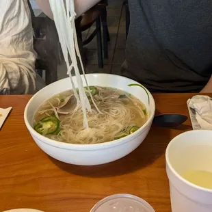 Rice noodle pho.