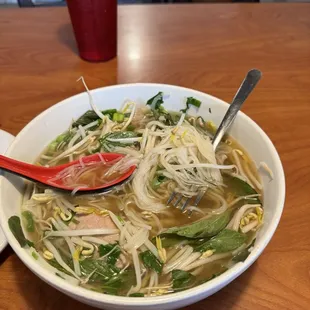 Beef Pho Tai with extra noodles