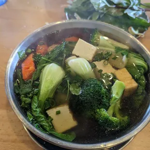 Vegetable and tofu pho