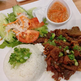 Broken Rice with BBQ Pork