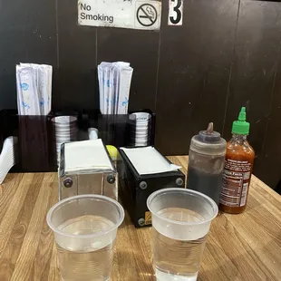 Steaming Hot water served in plastic cups