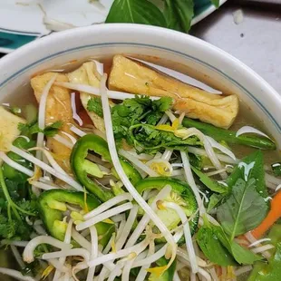 Vegetable and tofu pho