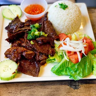 R2. Korean BBQ Beef Rice ($14)