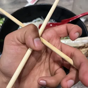 The little things manner. Their chop sticks were good quality.