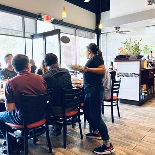 Inside restaurants. Pretty busy.